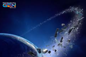 satellite space junk, global plastic pollution, space debris, environmental crisis, current affairs, sustainability, global education news, climate change, plastic waste, Earth’s ecosystems, plastic pollution solutions, space exploration, environmental policy, global cooperation.