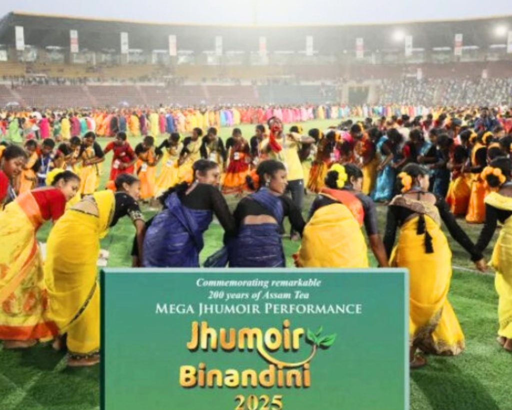 Assam tea industry, Jhumoir Binandini 2025, Prime Minister Modi, tea garden workers, Jhumur dance, cultural heritage of Assam, tea tribes, Scheduled Tribe status, Assam tea gardens, tea community in Assam, Tinsukia, Dibrugarh, Sivasagar, tea industry history, Assam economic growth, tea workers’ rights, Karam Puja, Tushu Puja, tea garden festivals, migration to Assam, Assam heritage, Assam’s contribution to tea production, cultural significance of Jhumur dance, Assam socio-economic issues, tea industry celebrations.