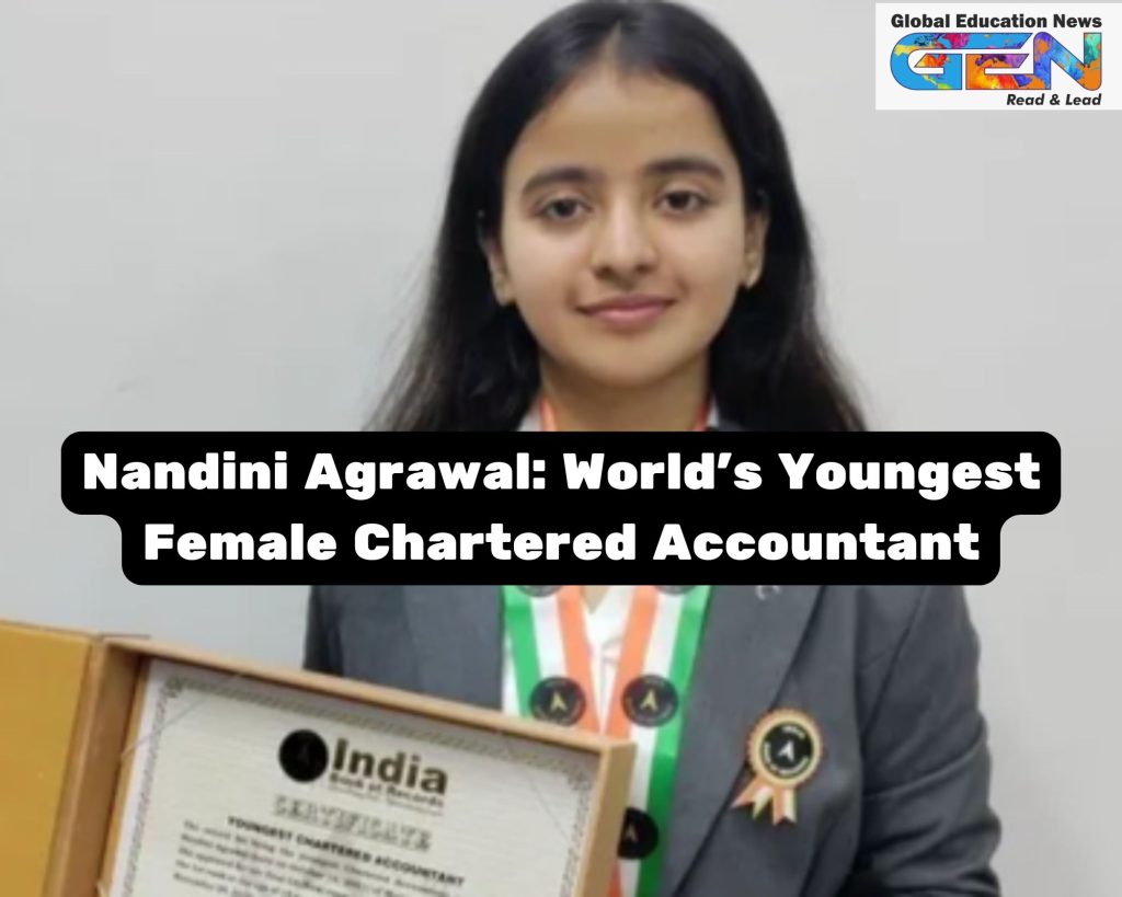 Nandini Agrawal, youngest female Chartered Accountant, CA Finals, Guinness World Record, AIR 1, Morena, Madhya Pradesh, chartered accountancy, academic excellence, CA exam, success story, women in finance, Indian education, inspiration, career milestone