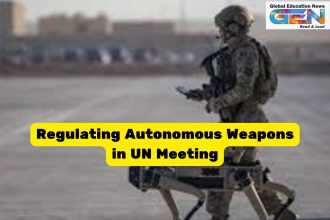 Autonomous weapons regulation 2025, UN CCW talks, lethal autonomous weapons systems, UPSC current affairs, Ukraine Gaza AI weapons, Antonio Guterres 2026 treaty, Human Rights Watch treaty, ethical concerns AI warfare, international humanitarian law, global arms race