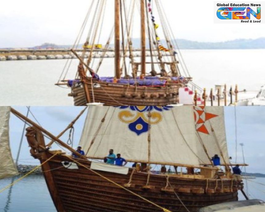 INSV Kaundinya, Indian Navy stitched ship, traditional shipbuilding India, Ajanta Caves ship, Kaundinya mariner, cultural revival India, naval innovation India, stitched-plank vessel, Indian maritime heritage, Goa shipbuilding, current affairs, UPSC current affairs