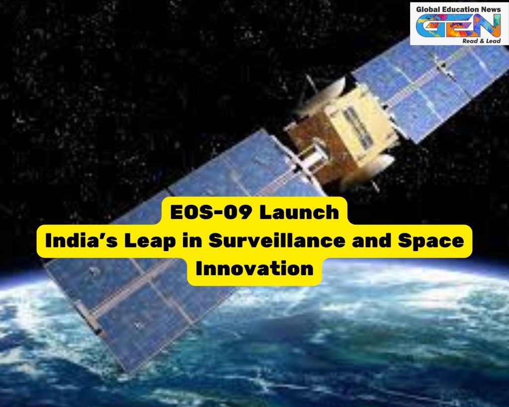 EOS-09 satellite 2025, RISAT-1B launch, ISRO PSLV Sriharikota, C-band synthetic aperture radar, India surveillance satellite, UPSC current affairs, border security monitoring, agriculture satellite India, disaster management satellite, space technology governance
