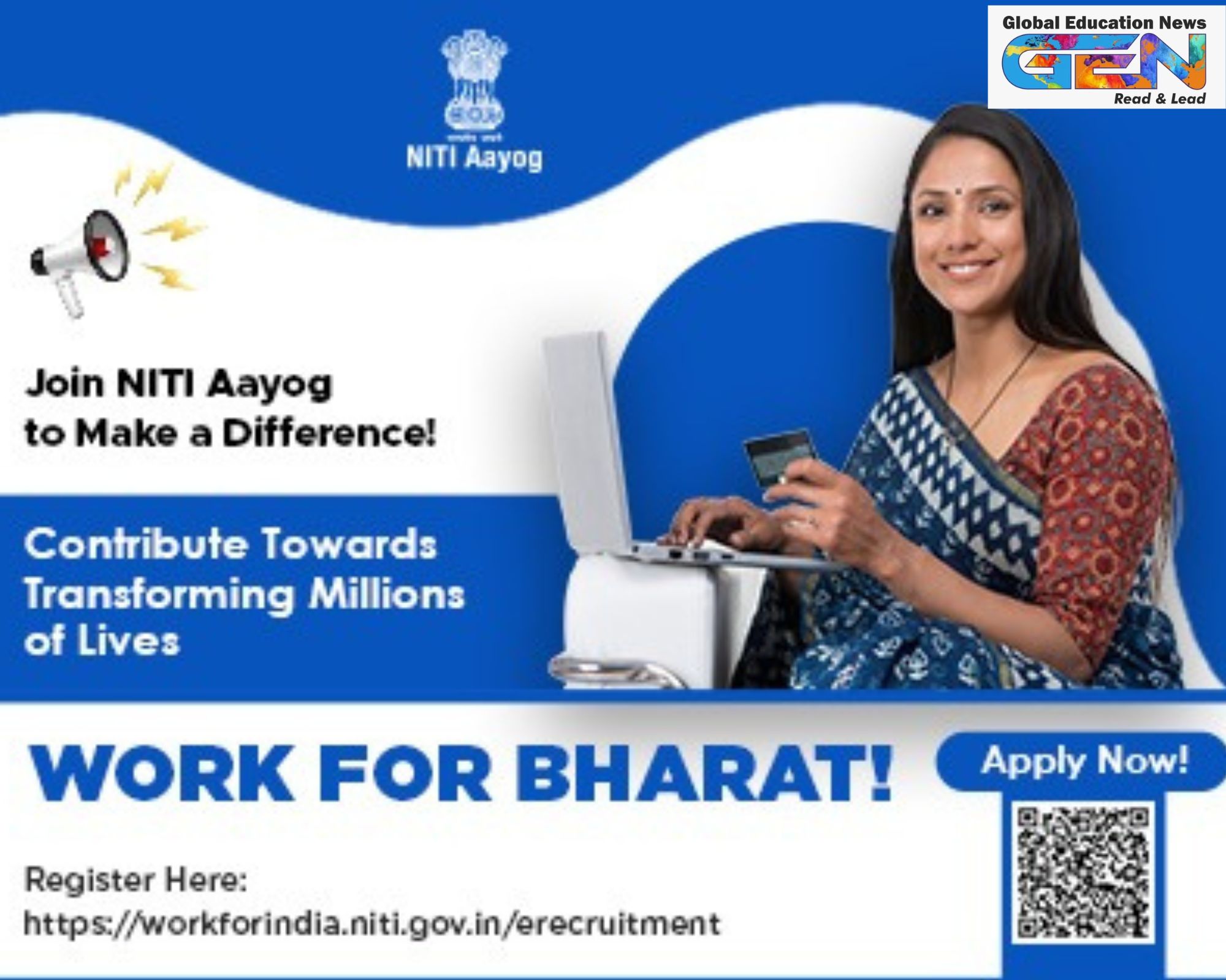 NITI Aayog jobs, Work for Viksit Bharat portal, Viksit Bharat careers, policy research jobs, sustainable development India, young professional jobs, consultant jobs, workforbharat.niti.gov.in, career news, education news