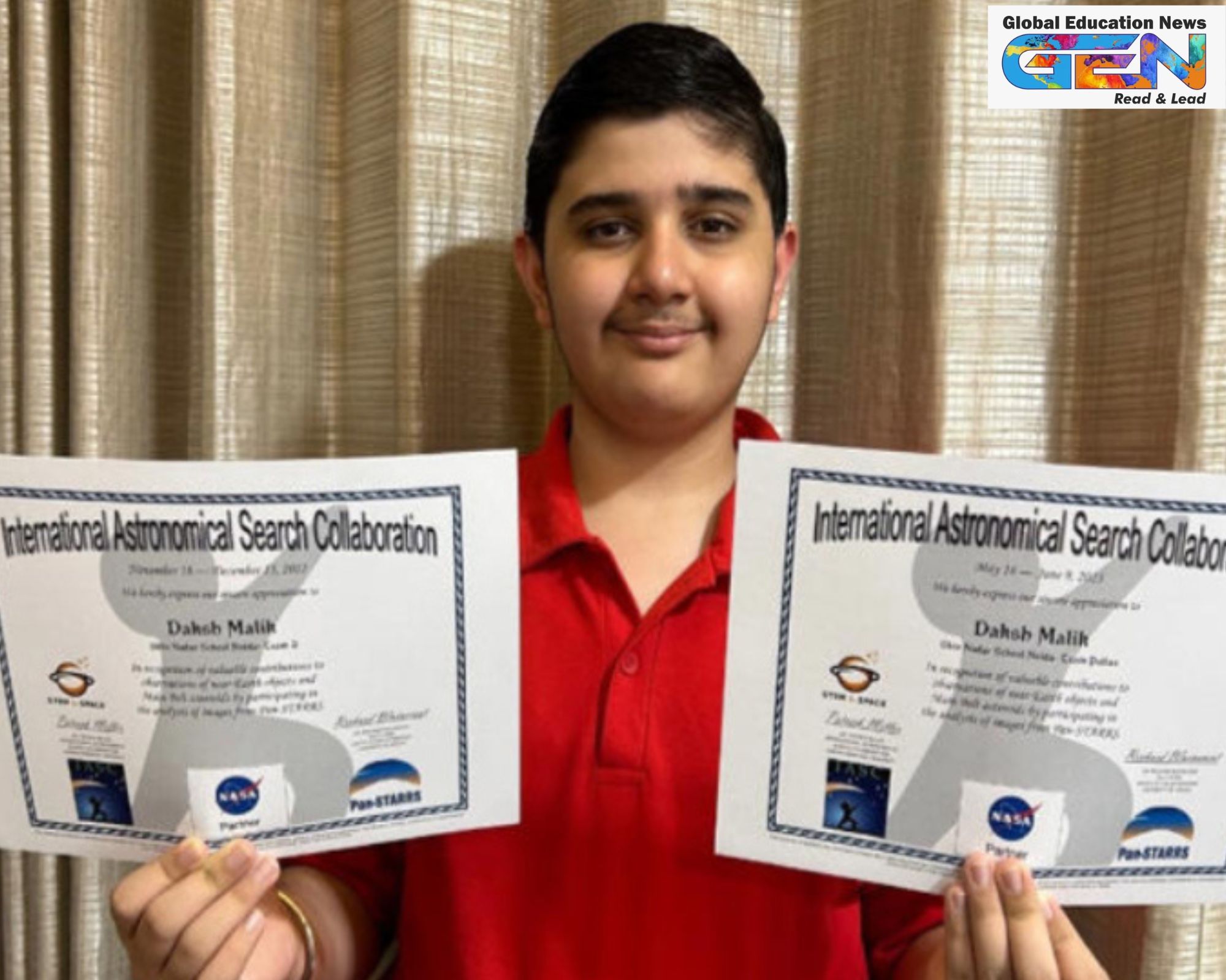 Daksh Malik asteroid, NASA IADP 2025, Noida student discovery, asteroid naming, International Astronomical Search Collaboration, youth in STEM, current affairs, UPSC current affairs, UPSc CSE Main
