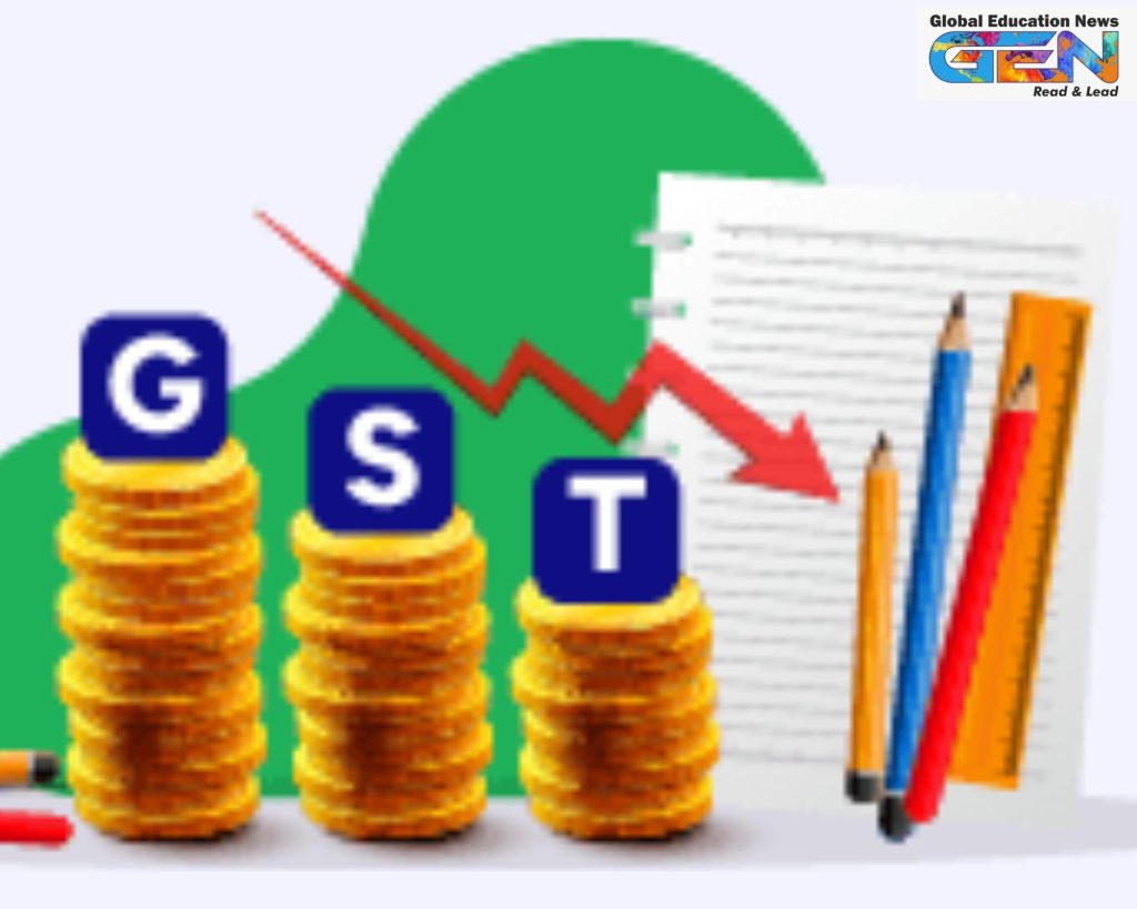 GST 2.0 education, school stationery tax cut, school fees GST, notebooks zero GST, pencils tax cut, CBSE board exams 2026, student expenses, education affordability, GST slab 2025, education news