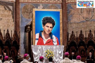 Carlo Acutis, first millennial saint, God’s Influencer, Catholic canonization, Eucharistic miracles, Pope Leo XIV, digital faith, young Catholic role model, world news, current affairs, UPSC current affairs, education