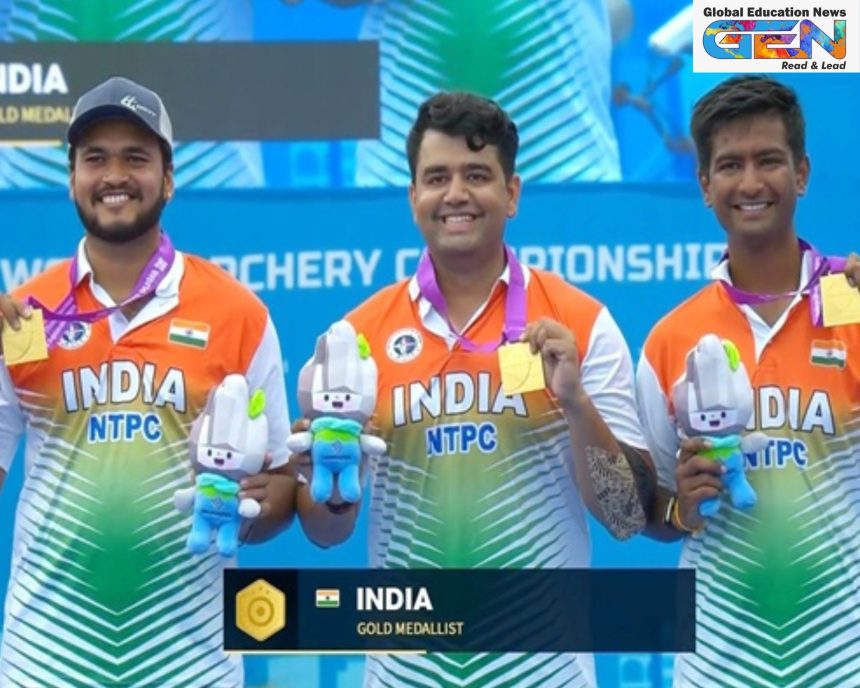 India archery gold 2025, World Archery Championships, men’s compound team, Rishabh Yadav, France final, Jyothi Surekha Vennam, historic archery win, Gwangju 2025, current affairs, UPSC current affairs, UPSC CSE, UPSC 2026, education