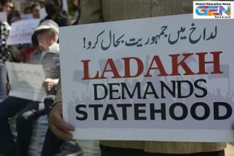 Leh protests September 2025, Ladakh statehood movement, Sonam Wangchuk fast, BJP office torched Leh, police van fire Ladakh, Sixth Schedule demand, Leh Apex Body protests, Kargil Democratic Alliance, Union Territory Ladakh issues, Oct 6 talks MHA, current affairs, UPSC current affairs, educcation, UPSC Main