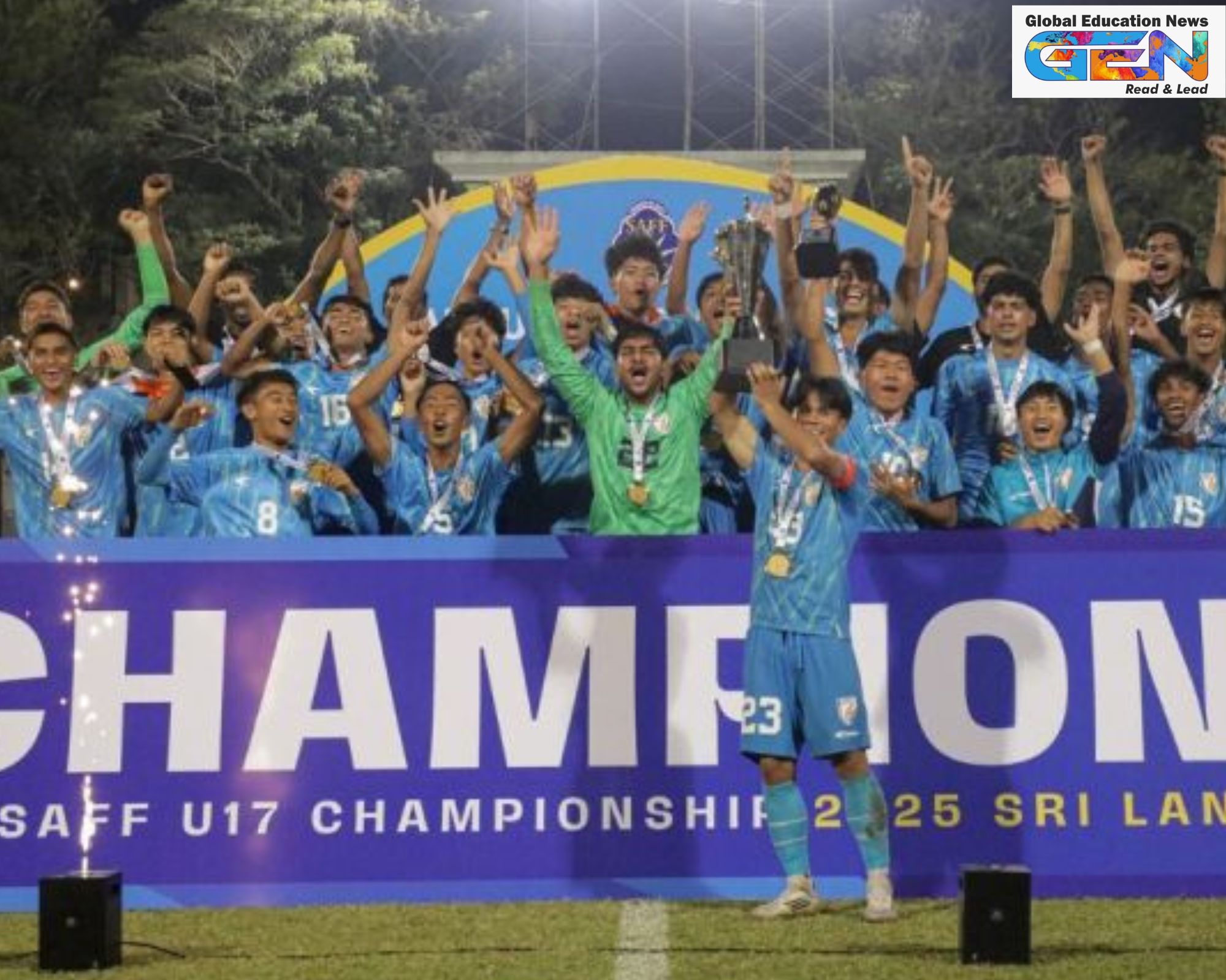 India SAFF U-17 2025, Blue Colts victory, Bangladesh penalty shootout, Indian youth football, SAFF Championship Colombo, Dallamuon Gangte, Azlaan Shah KH, India football dominance, SAFF U-17 title, Racecourse International Stadium, current affairs, UPSC current affairs, UPSC MAin
