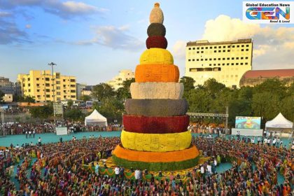 Bathukamma Festival Guinness Records 2025, tallest Bathukamma floral arrangement, 1354 women synchronized dance, Telangana Bathukamma significance, Bathukamma rituals and history, Hyderabad Saroor Nagar event, Atmanirbhar floral crafts, eco-friendly Navratri celebrations, current affairs, UPSC current affairs, UPSC Main, education