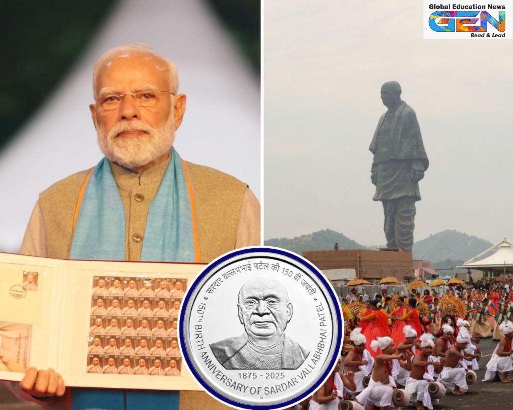 PM Modi launches coin stamp Sardar Patel, Sardar Patel 150th anniversary 2025, ₹150 commemorative coin Patel, Kevadia Gujarat launches, national unity initiatives India, tourism projects Statue of Unity, Patel legacy celebrations, current affairs, UPSC current affairs, UPSC 2026