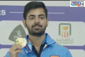 Samrat Rana 10m air pistol, ISSF Cairo 2025, first Indian pistol world title, air pistol finals scores, Indian shooting history, Hu Kai China streak, Varun Tomar Shravan Kumar, Olympic shooting 2028, Khelo India success, youth shooting inspiration, current affairs, UPSC current affairs, UPSC 2026