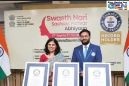 Swasth Nari Sashakt Parivar Abhiyaan 2025, India Guinness Records women's health, most registrations healthcare platform, breast cancer screening online India, vital signs screening records, PM Modi health campaign, JP Nadda Swasth Nari, Poshan Maah achievements, anemia TB screenings India, family wellness initiative, current affairs, UPSC current affairs, UPSC 2026