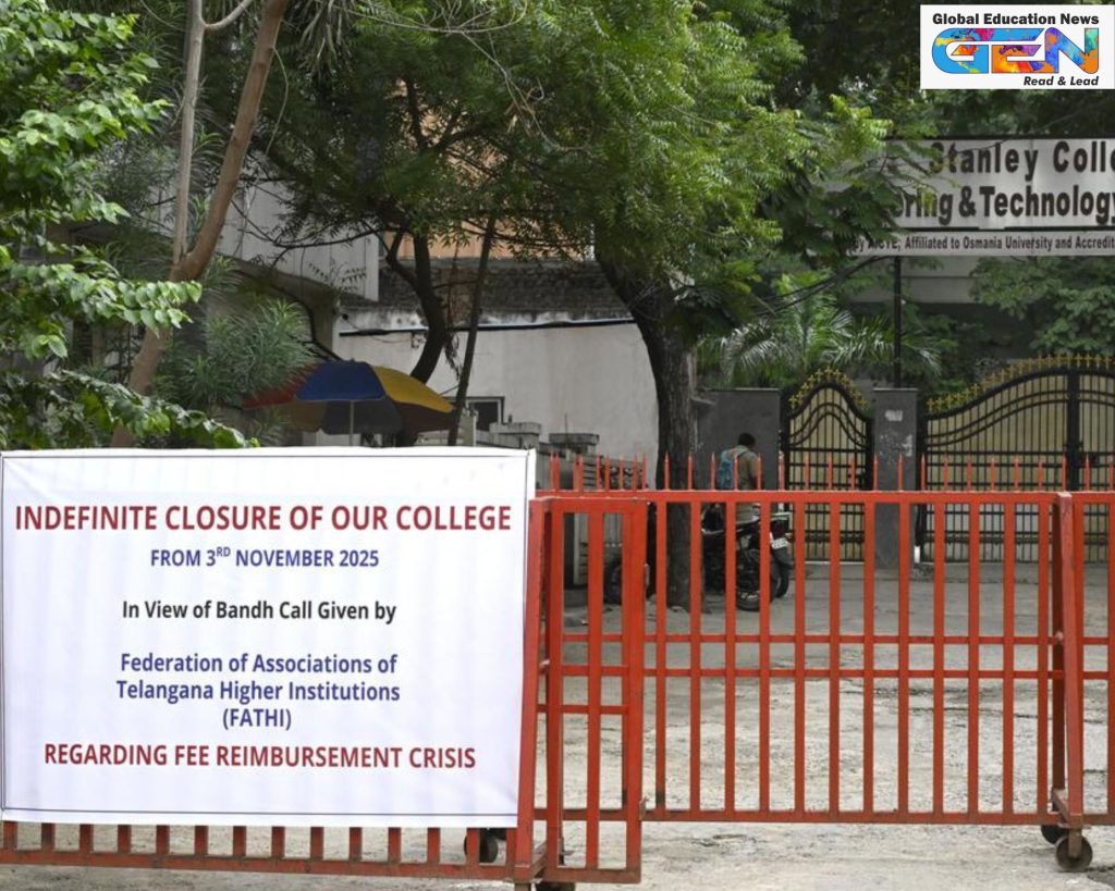 Telangana colleges strike 2025, pending RTF dues Telangana, private colleges boycott exams, fee reimbursement scheme issues, Telangana higher education crisis, FATHI demands 2025, student impact Telangana strike, education news, NEP 2020