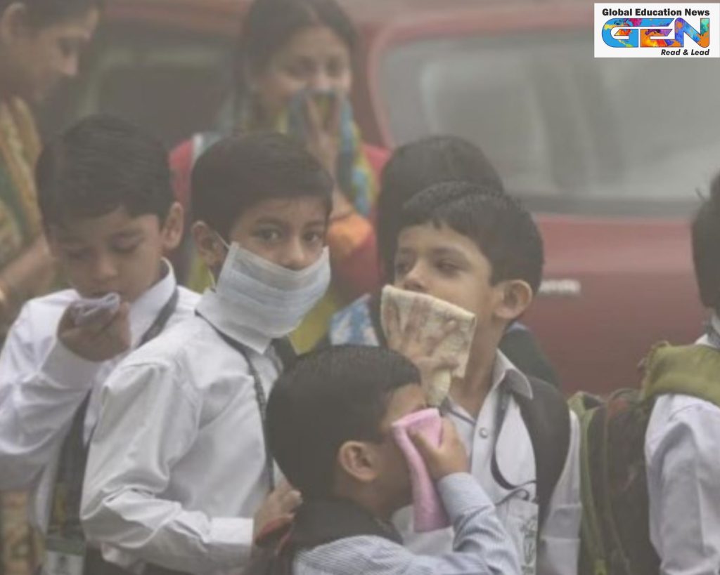 Delhi AQI December 2025, GRAP stage IV schools, hybrid learning pollution, Delhi NCR air quality, online classes Delhi, child health smog, pollution restrictions 2025, stubble burning effects, CAQM guidelines, indoor activities kids, education news, NEP 2020