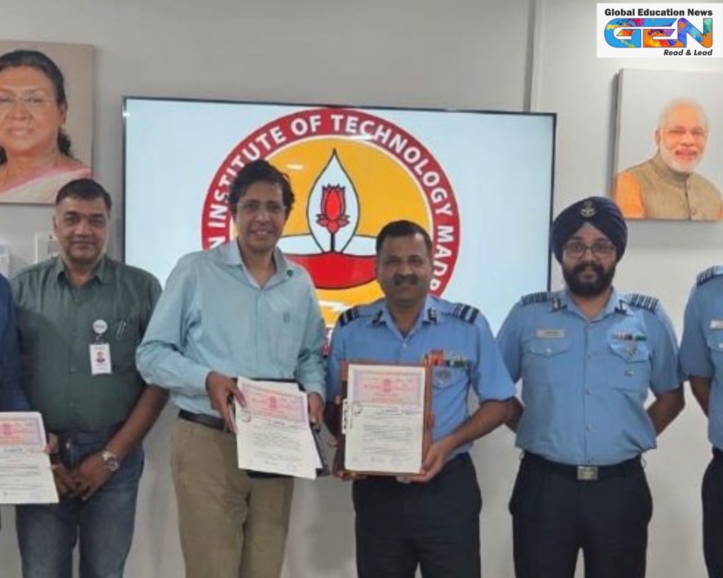Indian Air Force IIT Madras partnership December 2025, MoU airborne digital communication system, IAF Software Development Institute collaboration, self-reliance reduce imported equipment defence, high-speed networking encryption algorithms, Air Vice Marshal R Guruhari commandant, Professor V Kamakoti IIT Director, Pravartak Technologies Foundation Dr M J Shankar Raman, network-centric operations IAF, technological sovereignty energy transition, education news, NEP 2020