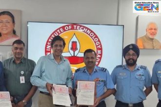 Indian Air Force IIT Madras partnership December 2025, MoU airborne digital communication system, IAF Software Development Institute collaboration, self-reliance reduce imported equipment defence, high-speed networking encryption algorithms, Air Vice Marshal R Guruhari commandant, Professor V Kamakoti IIT Director, Pravartak Technologies Foundation Dr M J Shankar Raman, network-centric operations IAF, technological sovereignty energy transition, education news, NEP 2020