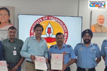 Indian Air Force IIT Madras partnership December 2025, MoU airborne digital communication system, IAF Software Development Institute collaboration, self-reliance reduce imported equipment defence, high-speed networking encryption algorithms, Air Vice Marshal R Guruhari commandant, Professor V Kamakoti IIT Director, Pravartak Technologies Foundation Dr M J Shankar Raman, network-centric operations IAF, technological sovereignty energy transition, education news, NEP 2020