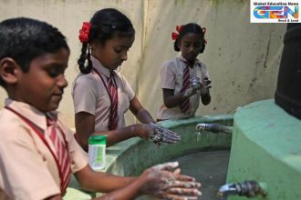 UP Chief Secretary SP Goyal directs tap connections rural schools Anganwadis January 6 2026, immediate list submission uncovered facilities prioritized action, Union govt areas flood drought JE AES Sansad Adarsh Gram high SC ST, field testing kits trained women villages potable quality, bacteriological testing NABL state lab, Jal Jeevan Mission agency contracts December 2027, 97070 revenue villages piped water coverage, rural child health nutrition attendance improvement, state sanitation mission apex committee review, NEP inclusive development water access UP, education news, NEP2020
