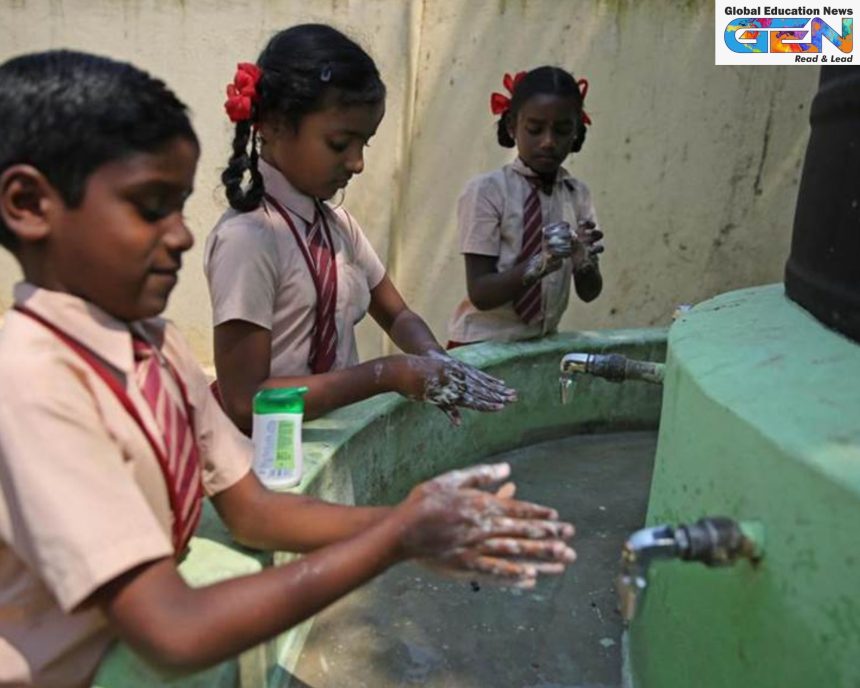UP Chief Secretary SP Goyal directs tap connections rural schools Anganwadis January 6 2026, immediate list submission uncovered facilities prioritized action, Union govt areas flood drought JE AES Sansad Adarsh Gram high SC ST, field testing kits trained women villages potable quality, bacteriological testing NABL state lab, Jal Jeevan Mission agency contracts December 2027, 97070 revenue villages piped water coverage, rural child health nutrition attendance improvement, state sanitation mission apex committee review, NEP inclusive development water access UP, education news, NEP2020