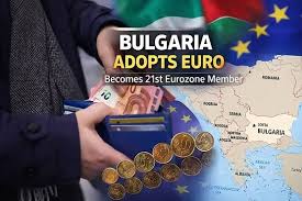 Bulgaria adopts euro January 1 2026, becomes 21st Eurozone member EU, lev currency replaced fixed rate 1.95583, dual payment January February 1 2026, benefits trade investment remittances stability, challenges price hikes sovereignty loss, President Rumen Radev veto referendum, ECB oversight fiscal discipline Bulgaria, IMF GDP growth 2.5-3% 2026, EU integration NATO Schengen Bulgaria, current affairs, UPSC current affairs, UPSC 2026