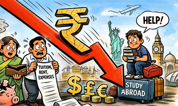 study abroad impact rupee depreciation, Indian students study abroad 2026, cost of studying abroad India, geopolitical tensions education impact, rupee vs dollar study abroad, overseas education trends India, study abroad planning 2026, education loan burden India, foreign education cost increase, global student mobility trends, study abroad