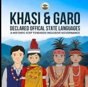 Meghalaya official languages 2026, Khasi Garo language status India, Meghalaya ordinance language policy, regional languages governance India, Eighth Schedule demand Khasi Garo, current affairs