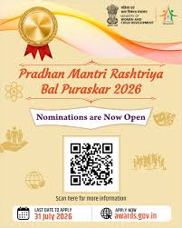 PM Rashtriya Bal Puraskar 2026, PMRBP nomination 2026, child awards India, national child award India, Bal Puraskar eligibility, PM awards children, Indian government awards, youth achievements India, apply Bal Puraskar, PMRBP registration