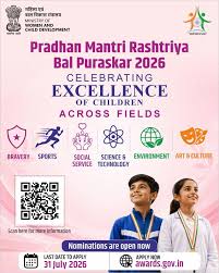 PM Rashtriya Bal Puraskar 2026, PM Rashtriya Bal Puraskar nomination, PMRBP 2026 apply online, PM Rashtriya Bal Puraskar eligibility, Rashtriya Bal Puraskar last date, children's national award India, awards.gov.in PMRBP, Government awards for children, PM Bal Puraskar registration, child achievement award India, PMRBP application process, National Awards Portal, student awards India, young achievers award, Ministry of Women and Child Development