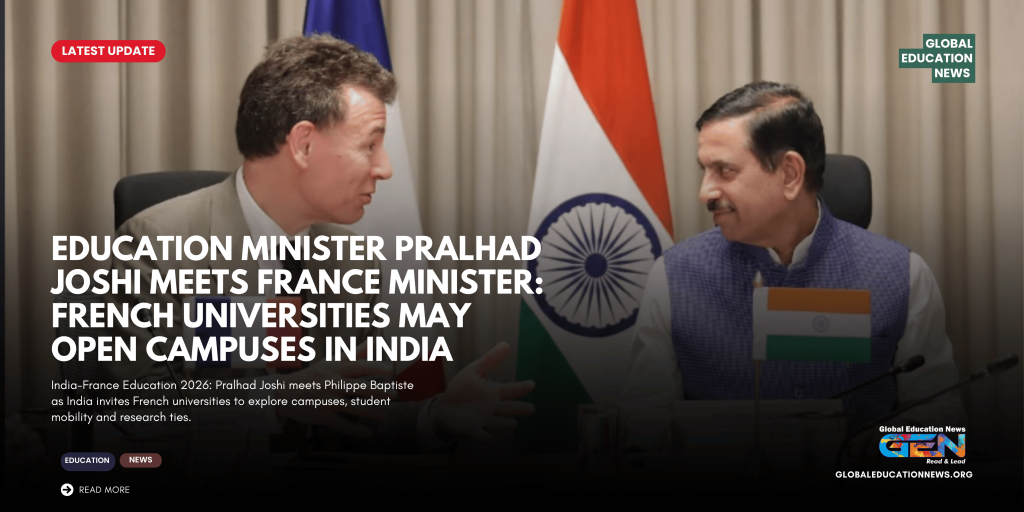 India France education 2026, India France higher education, French universities in India, French universities campus in India, Pralhad Joshi French education minister, Philippe Baptiste India visit, India France education cooperation, student mobility India France, GIFT City foreign universities, India France academic collaboration, French university campuses India, India France research collaboration, Mutual Recognition of Qualifications India France