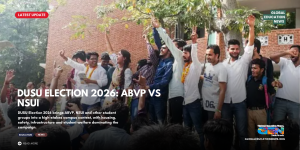 DUSU Election 2026, DUSU Elections 2026, DUSU election date 2026, DUSU election candidates, ABVP DUSU 2026, NSUI DUSU 2026, ABVP vs NSUI, Yash Dabas, Vijay Shankar Meena, Delhi University Students Union, DUSU voting date, DUSU result 2026, DUSU manifesto 2026, Delhi University election, DU student election, DUSU president election, DUSU candidates list, Delhi University student politics, DUSU election issues, student housing Delhi University.