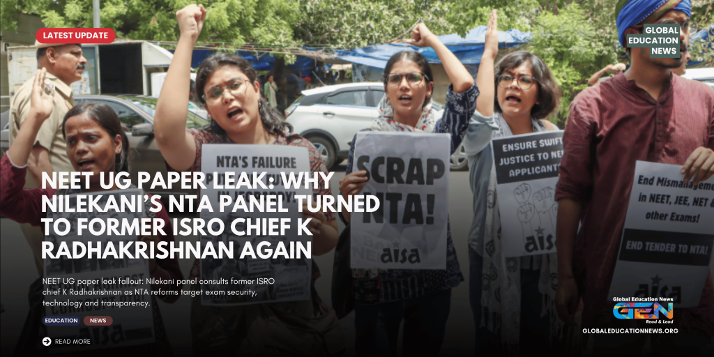 NEET UG paper leak, NTA reforms 2026, Nandan Nilekani NTA panel, K Radhakrishnan NTA reforms, former ISRO chief K Radhakrishnan, ISRO chief NEET reforms, NEET UG 2026 latest news, NEET paper leak latest news, NTA reform committee, Radhakrishnan Committee 101 recommendations, NEET exam security, NTA exam security, NEET CBT, NEET computer based test, NTA reforms latest news, NEET UG exam reforms, NEET news today, Education New Worldwide