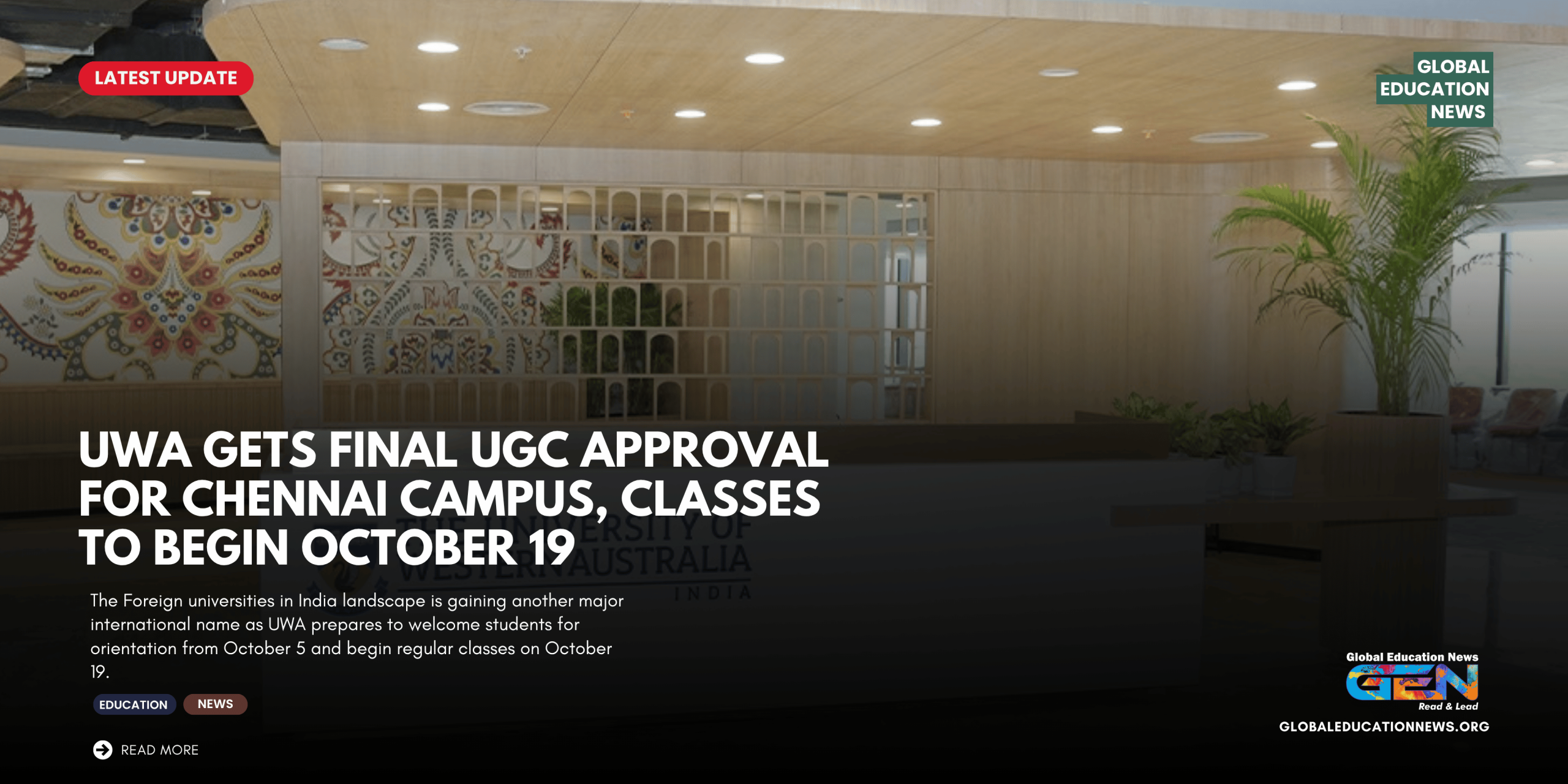 UWA Chennai campus, UGC approval, Foreign universities in India