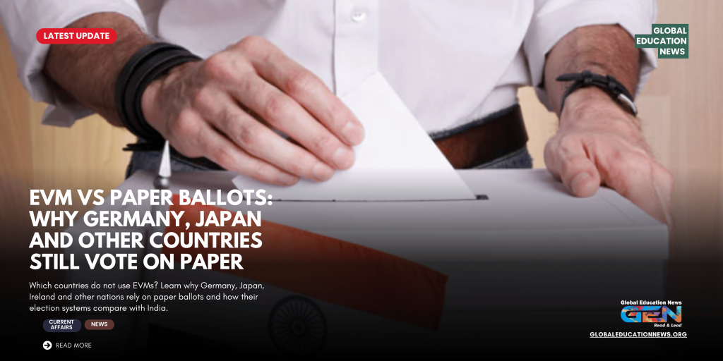 countries that do not use EVMs, countries using paper ballots, EVM vs paper ballot, Germany electronic voting ruling, Japan voting system, Netherlands voting machines, Ireland electronic voting, Bangladesh EVM policy, India EVM VVPAT, global election systems