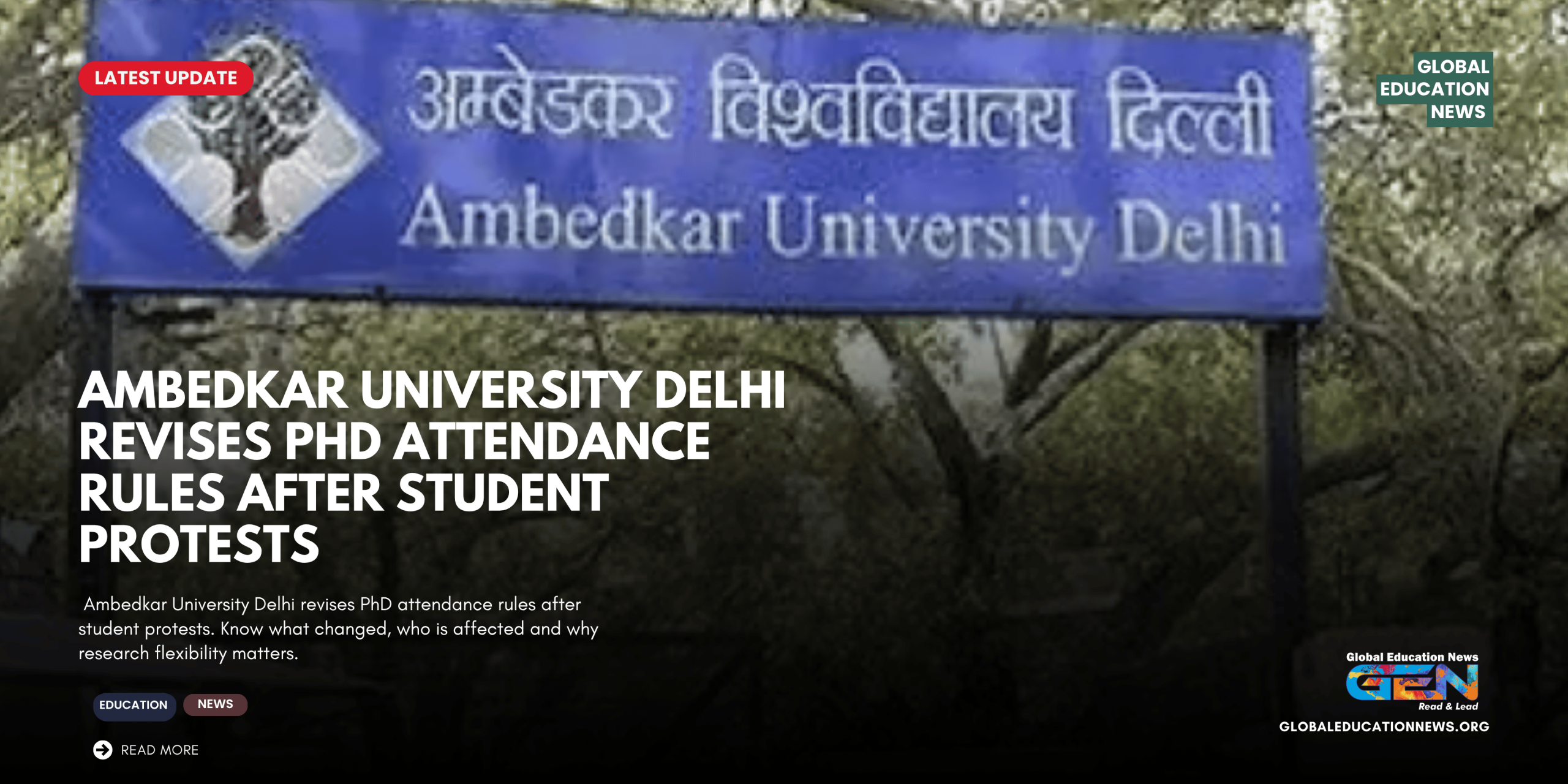 Ambedkar University Delhi, PhD attendance rules, research scholars, Ambedkar University PhD, PhD attendance policy, research fellowship rules, university attendance rules