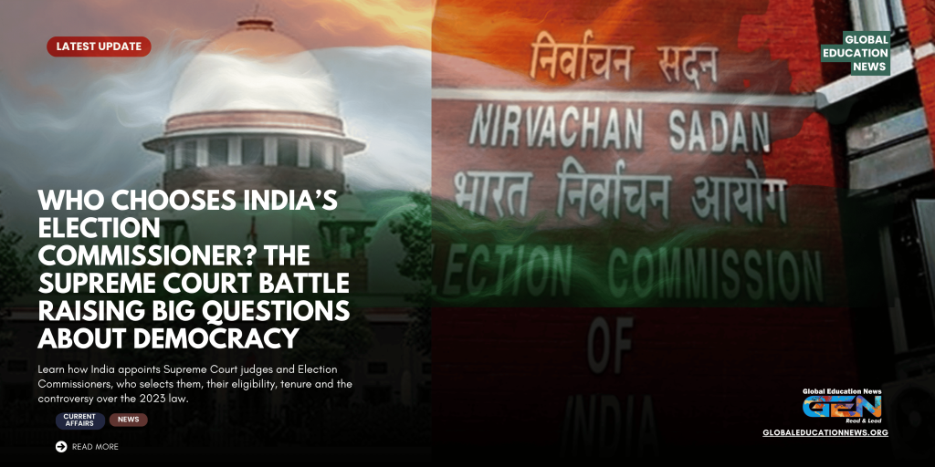 Supreme Court judge appointment India, collegium system explained, how judges are appointed in India, Chief Election Commissioner appointment, Election Commissioner selection committee, Article 124 Constitution, Article 324 Constitution, Election Commissioners Act 2023, CJI appointment process, Indian Constitution explained