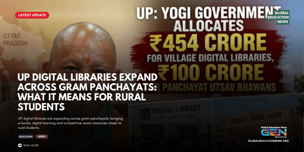 UP digital libraries, rural education, Uttar Pradesh digital library, gram panchayat digital library, competitive exam preparation, UP rural students, digital learning in villages