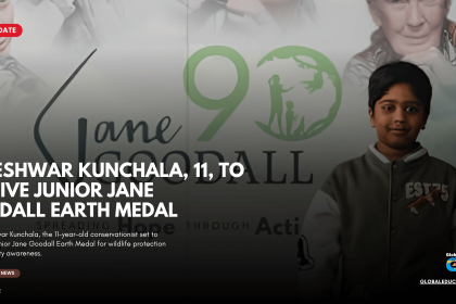 Aneeshwar Kunchala, Junior Jane Goodall Earth Medal, Aneeshwar Kunchala Award 2026, Young Wildlife Conservationist, Young Indian-Origin Achiever, Jane Goodall Earth Medal, Plastic Pollution Awareness, Wildlife Conservation for Students, Young Environmental Activist, Student Inspiration Stories