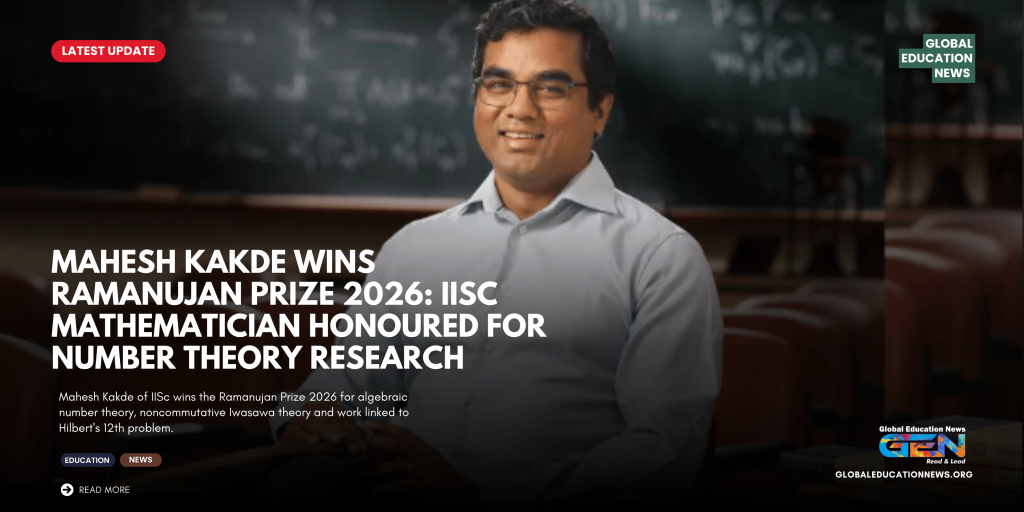 Mahesh Kakde Ramanujan Prize 2026, Ramanujan Prize 2026, Mahesh Kakde IISc, Mahesh Kakde mathematician, Ramanujan Prize winner 2026, algebraic number theory, IISc professor Mahesh Kakde, Iwasawa theory, Hilbert's 12th problem