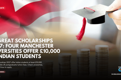 GREAT Scholarships 2027, UK scholarships for Indian students, £10,000 UK scholarship, Greater Manchester universities, study in UK 2027, UK postgraduate scholarships, Indian students abroad, Manchester Metropolitan University scholarship, University of Manchester scholarship, University of Salford scholarship, Royal Northern College of Music scholarship, master's degree in UK