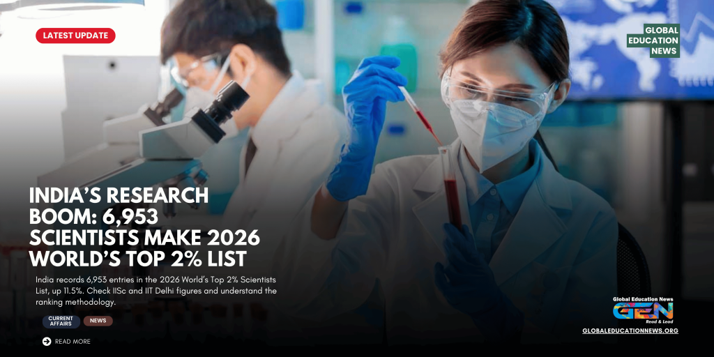 World’s Top 2% Scientists List 2026, Indian researcher rankings, Stanford Elsevier scientists list, India researchers 2026, IISc scientists list, IIT Delhi researchers, citation-based research rankings, Indian research achievements.