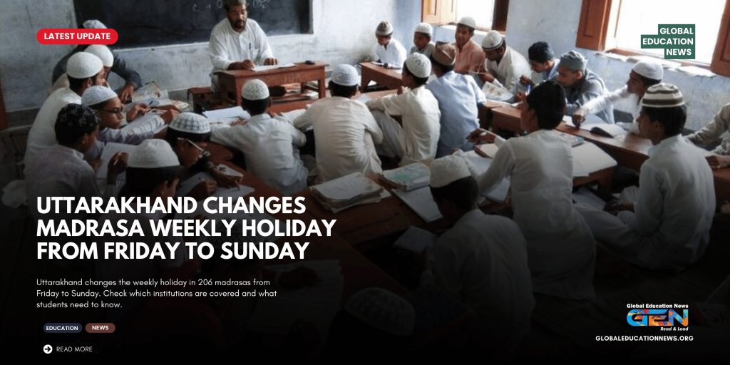 Uttarakhand madrasa holiday change, Uttarakhand madrasa Friday holiday, madrasa Sunday holiday, Uttarakhand madrasa news 2026, 206 madrasas Uttarakhand, Uttarakhand State Authority for Minority Education, madrasa recognition rules, minority education policy India, Uttarakhand education news