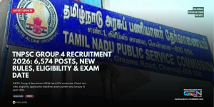 TNPSC Group 4 Recruitment 2026, TNPSC Group 4 2026, 6574 vacancies, TNPSC Group 4 notification, TNPSC recruitment 2026, TNPSC Group 4 exam date, Tamil Nadu government jobs