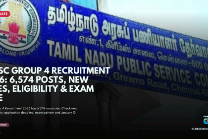 TNPSC Group 4 Recruitment 2026, TNPSC Group 4 2026, 6574 vacancies, TNPSC Group 4 notification, TNPSC recruitment 2026, TNPSC Group 4 exam date, Tamil Nadu government jobs