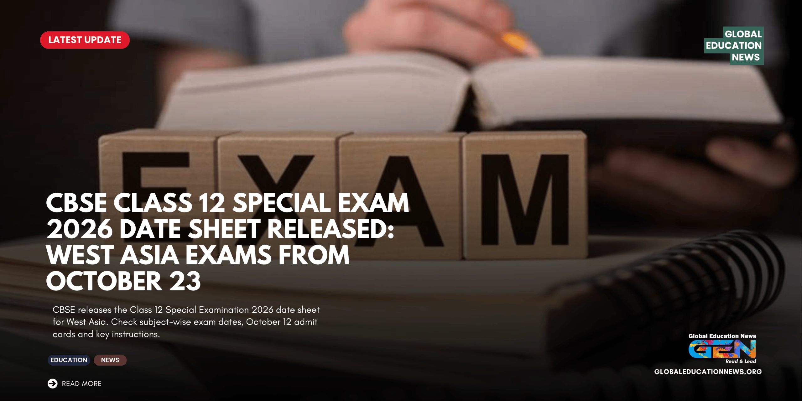 CBSE Special Examination 2026, CBSE West Asia exam dates, CBSE Class 12 special exam date sheet, CBSE admit card October 2026, CBSE October examinations, West Asia Class 12 exams